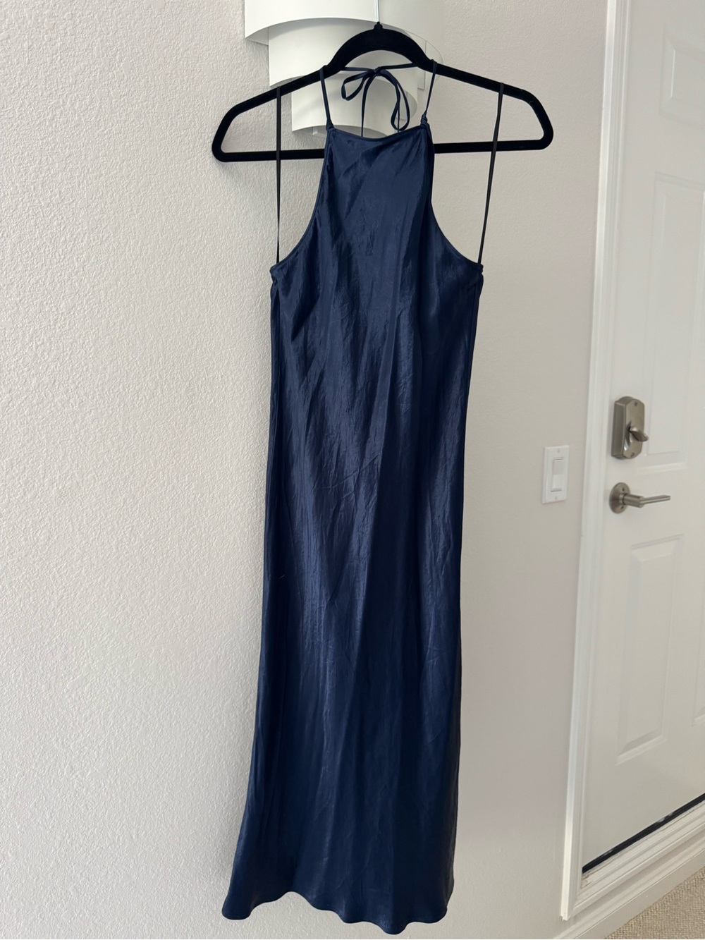 Aritzia Babaton Navy Halter Maxi Dress